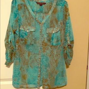 Long sleeve sheer blouse